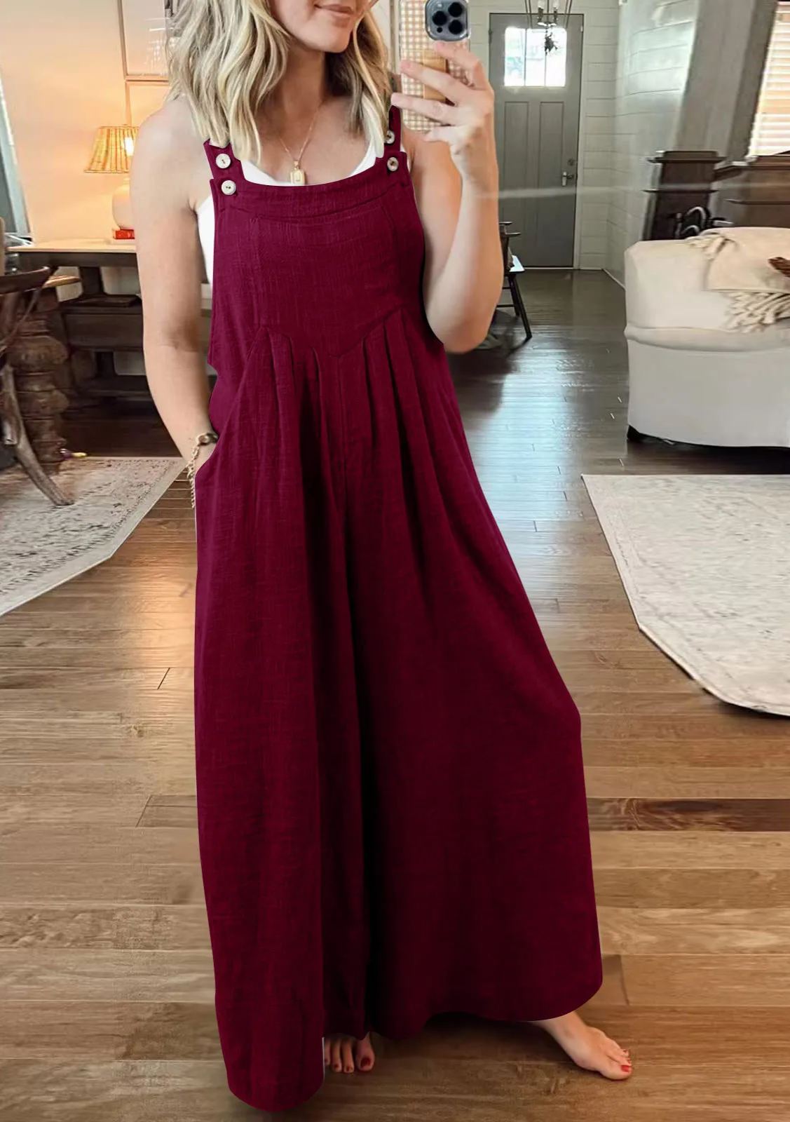 2023 Hot Sale Plus Size Wide Leg Overalls Jumpsuit（Buy 2 Free Shipping）