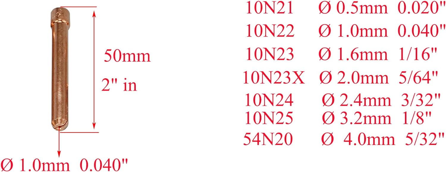36pcs TIG Collet Body 10N30 10N31 10N32 10N28 Collets 10N22 10N23 10N24 10N25 Alumina Nozzles 10N49 10N48 10N47 10N46 2% WT20 Thoriated Tungsten Fit DB SR WP 17 18 26 TIG Welding Torch