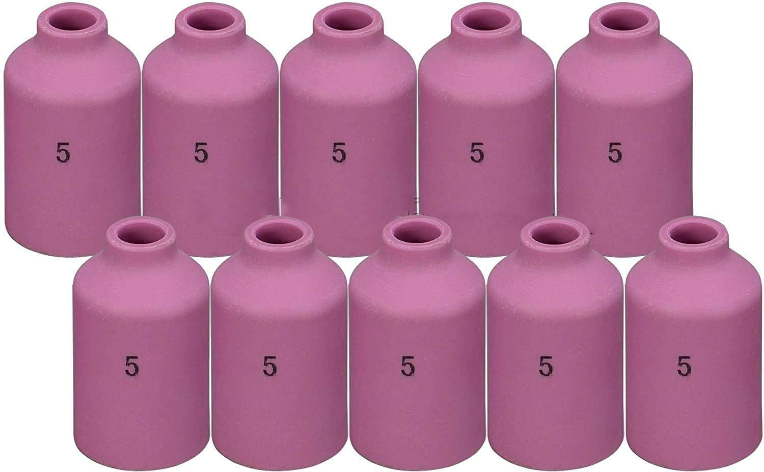 TIG Gas Lens Alumina Nozzle Ceramic Cup 54N17 (#5, 5/16") for WP 17 18 26 TIG Welding Torch 10pk