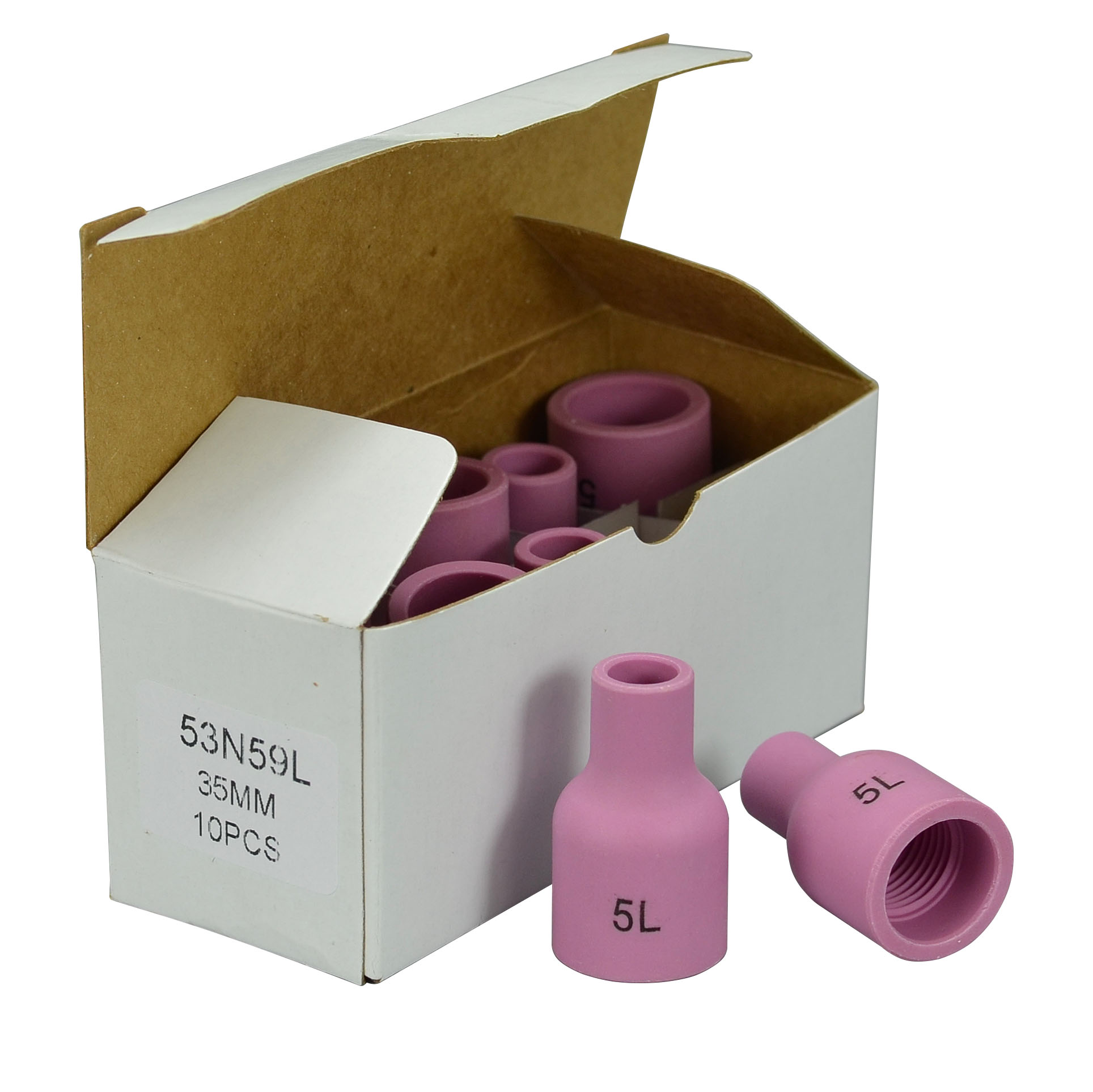 TIG Gas Lens Alumina Nozzle Ceramic Cup 53N59L (#5L 5/16") Fit PTA DB SR WP 9 17 18 20 25 26 TIG Welding Torch 10pk