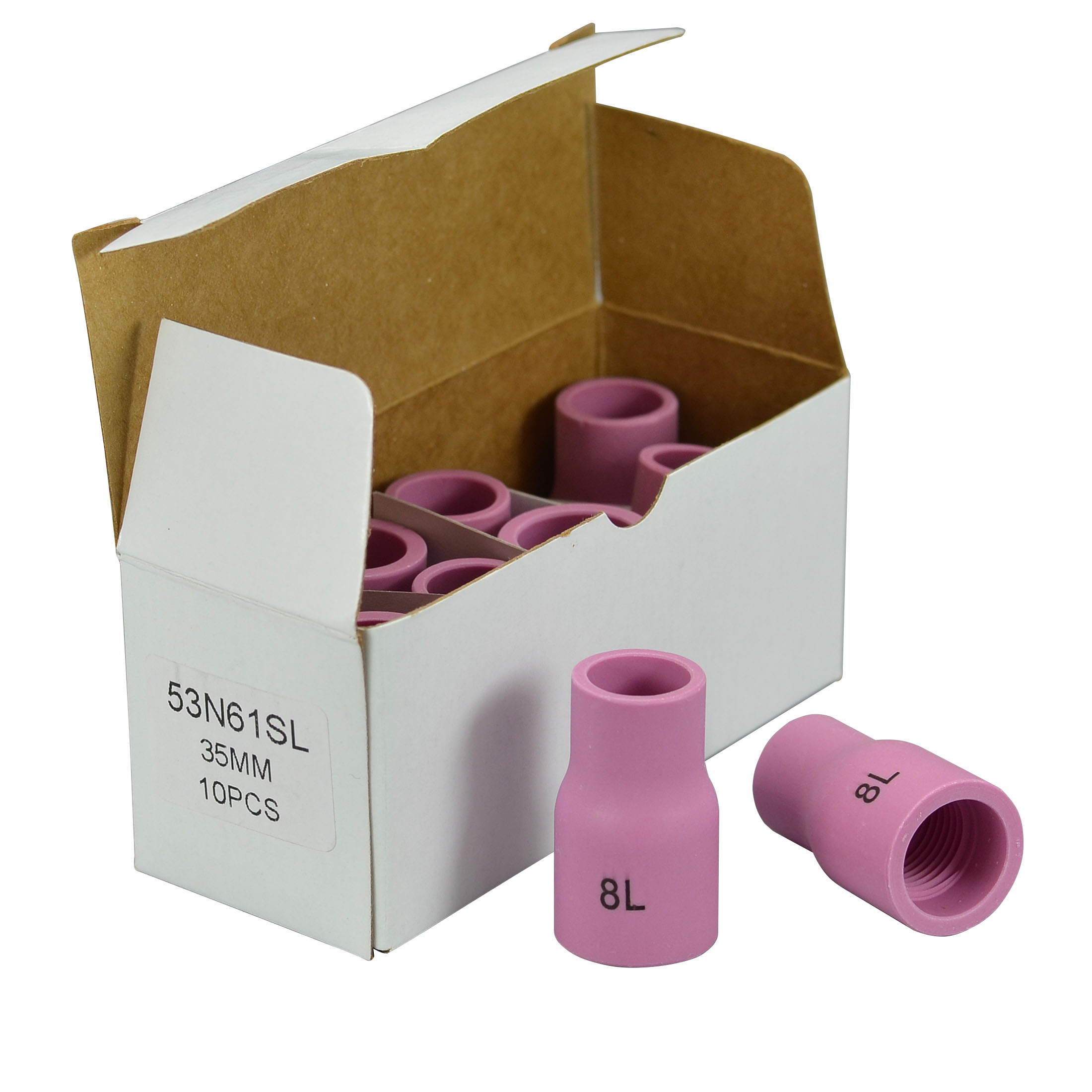 TIG Gas Lens Alumina Nozzle Ceramic Cup 53N61SL (#8L 1/2") Fit PTA DB SR WP 9 17 18 20 25 26 TIG Welding Torch 10pk