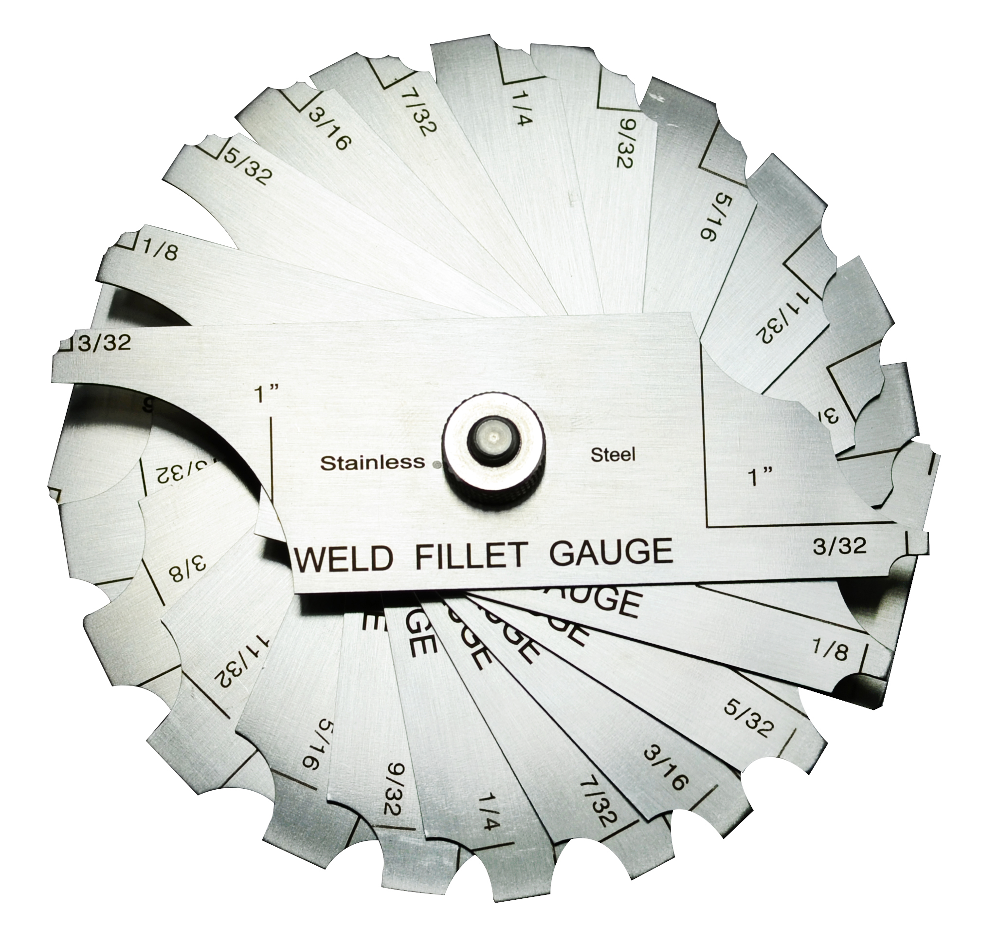 12 Piece Fillet Weld Set 1/32" increments to 1/2", 1/16" increments to 1" Welding Inspection Test Ulnar RL Gauge