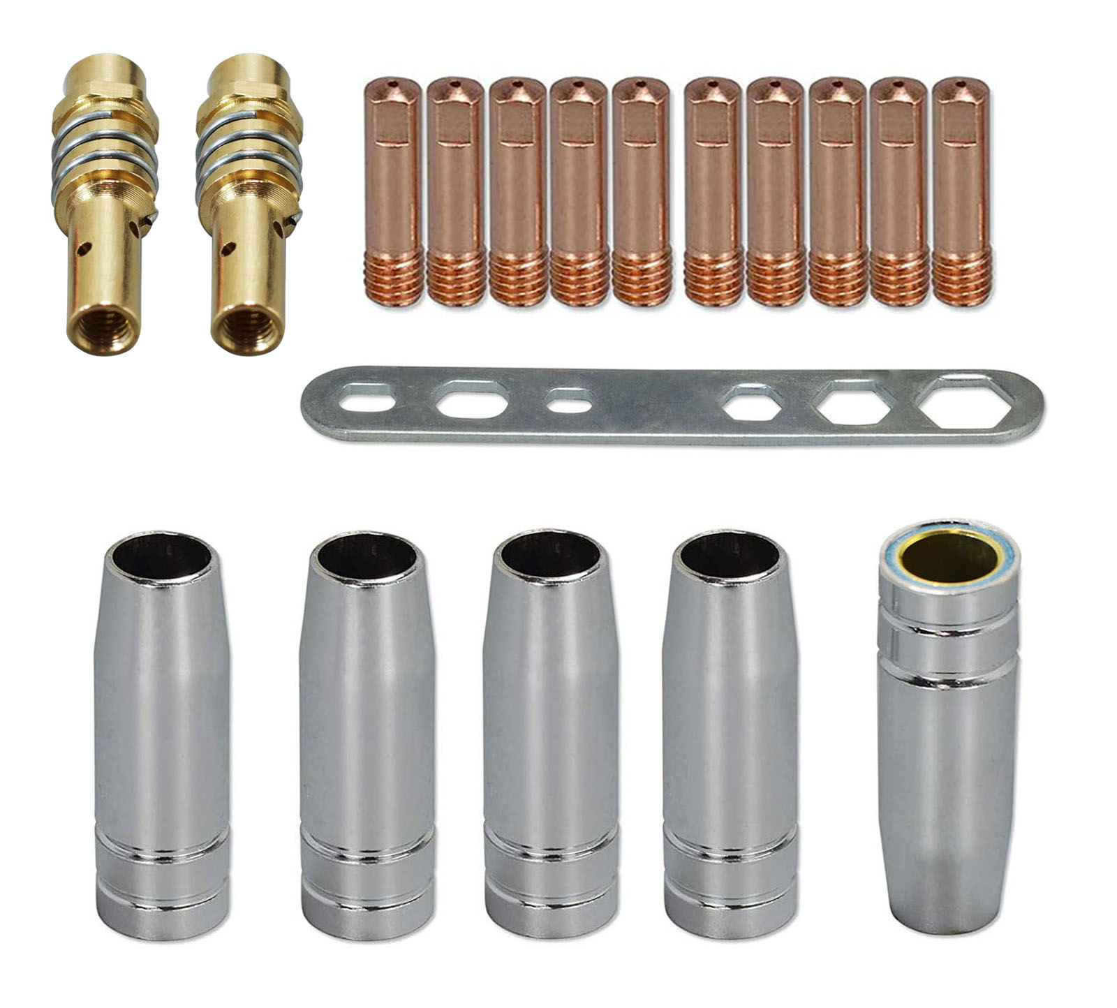 MB15 15AK Contact Tip .030" 0.8mm M6 & Tips Holder Difuser & Shield cup & For MB15 15AK MIG Welding Torch 18pcs