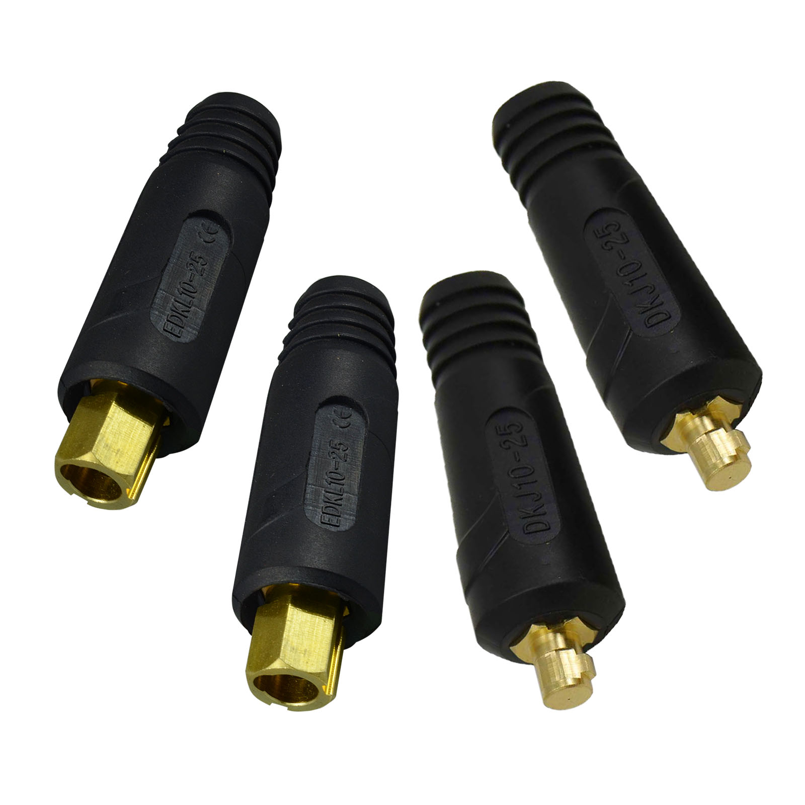 HK-Bluesweld TIG Welding Cable Panel Connector-plug DKJ10-25 & EDKL10-25 200Amp Dinse Quick Fitting 4pcs