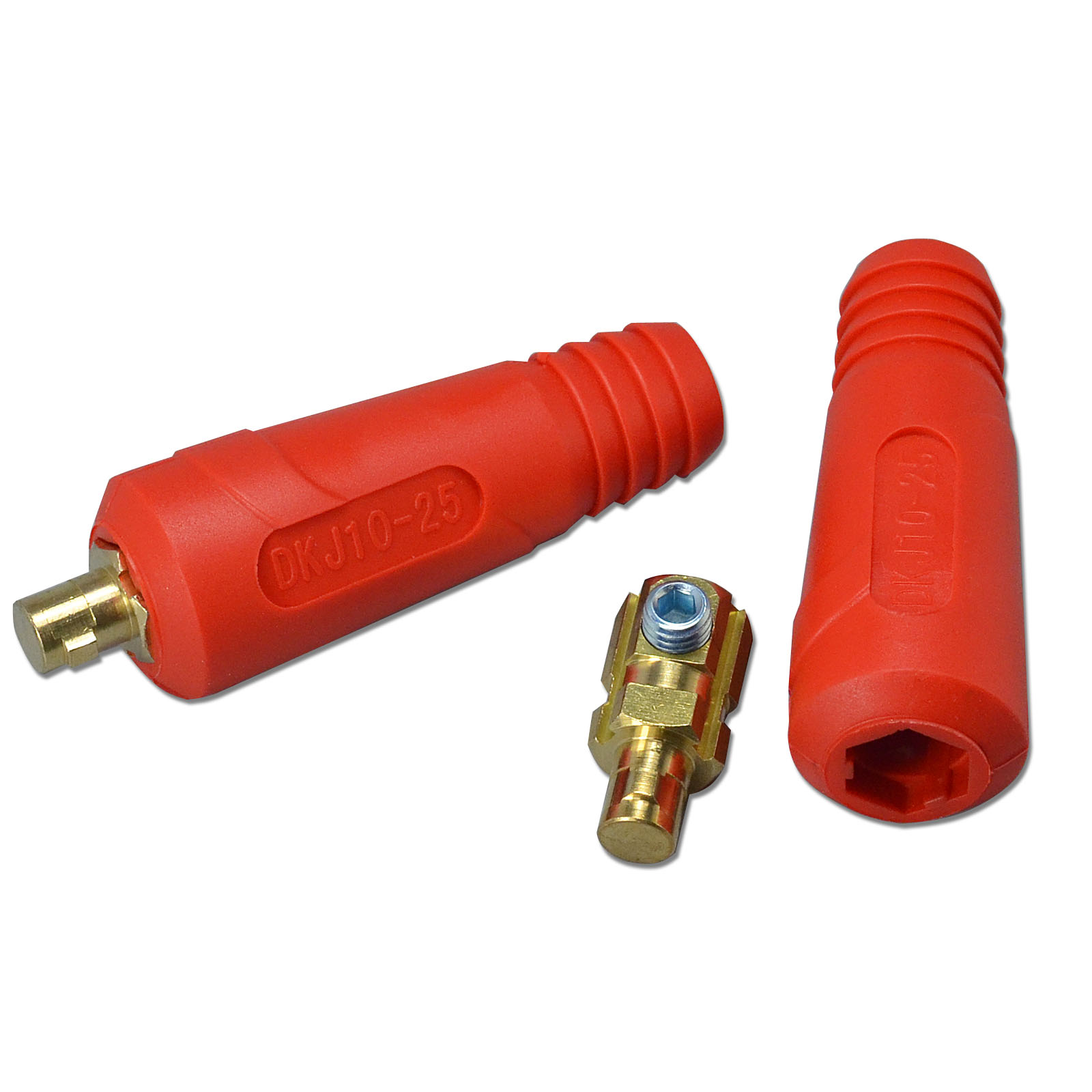 DINSE TIG Welding Cable Panel Connector-plug DKJ10-25 200Amp Dinse Quick Fitting Red 2pk
