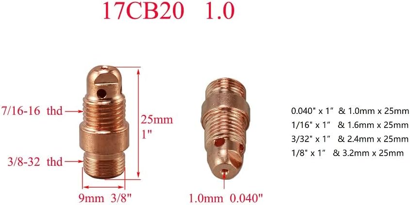 TIG Stubby Gas Lens Collet Bodies 17CB20 17GL 10N Series Glass Cups Clear Quartz Nozzle 4#~8# Alumina Nozzles Ceramic Cups 53N 13N series for SR WP 17 18 26 TIG Welding Torch 54pcs