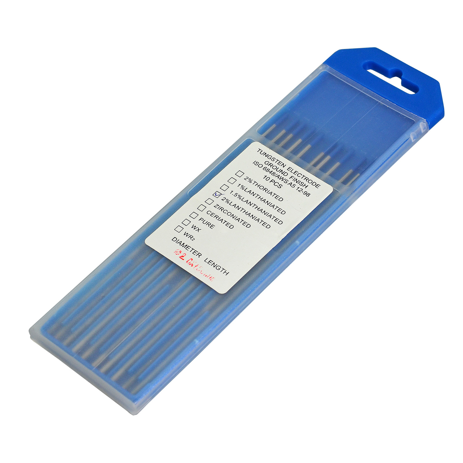 2 Percent Lanthanated WL20 Sky Blue TIG Welding Tungsten Electrode 5/64" x 6" & 2.0x150mm 10pk