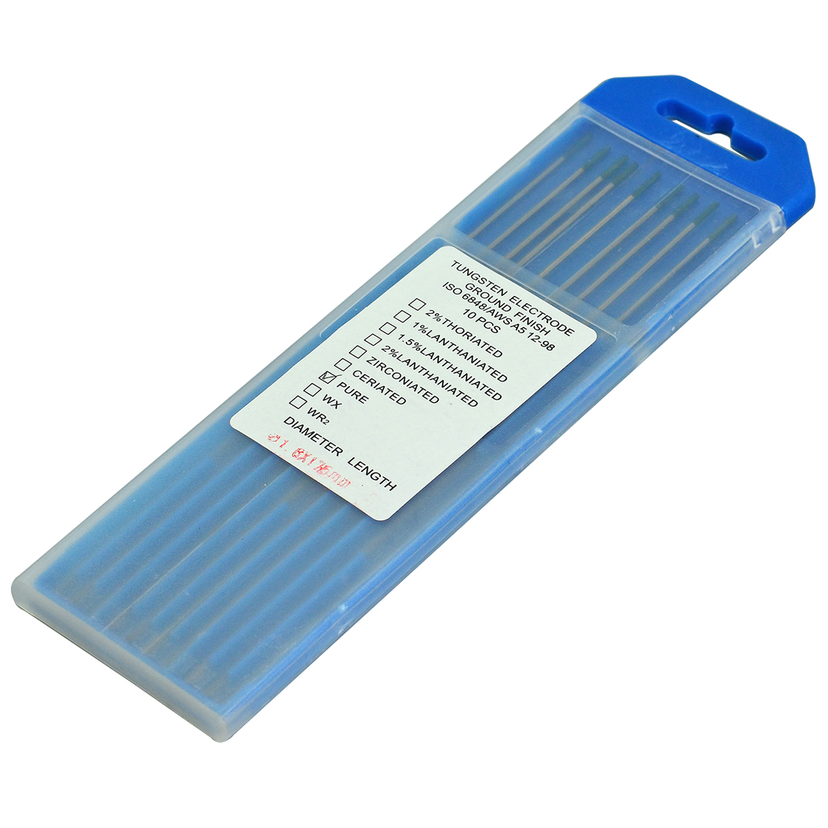 TIG Welding Pure Tungsten Electrode Green Tip WP Pack of 10 (1.6X175mm)