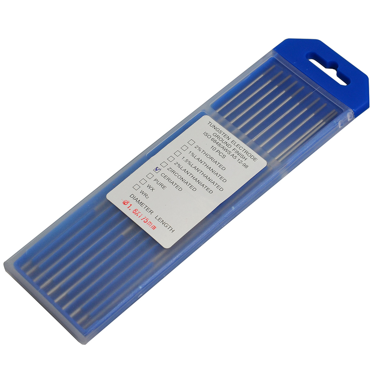 WC20 Grey TIG Welding Tungsten Electrode 1.6x175mm 10PK