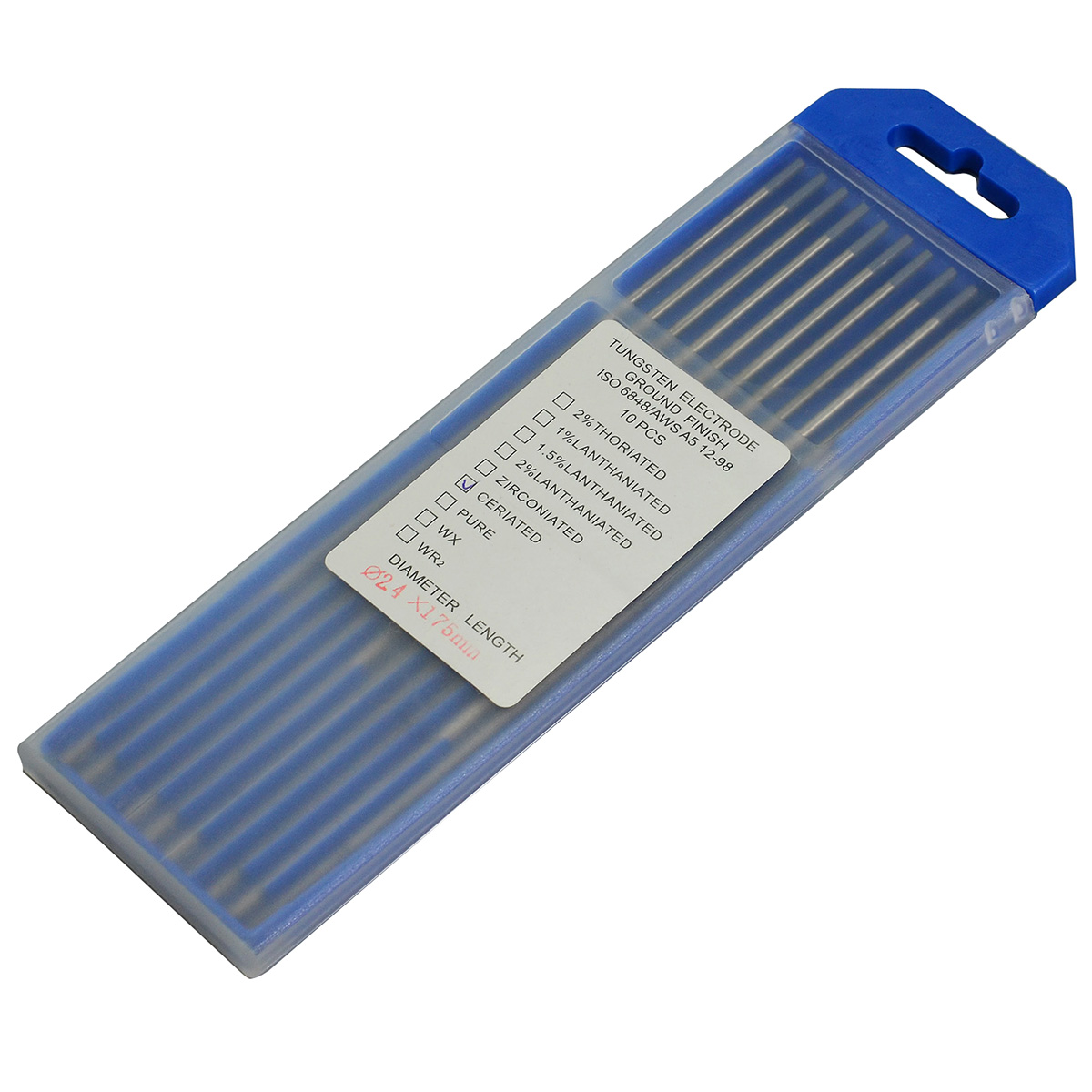 TIG Welding Tungsten Electrode 2% Ceriated WC20 Grey Tips 3/32" x 7" 2.4mm x 175mm Pack of 10