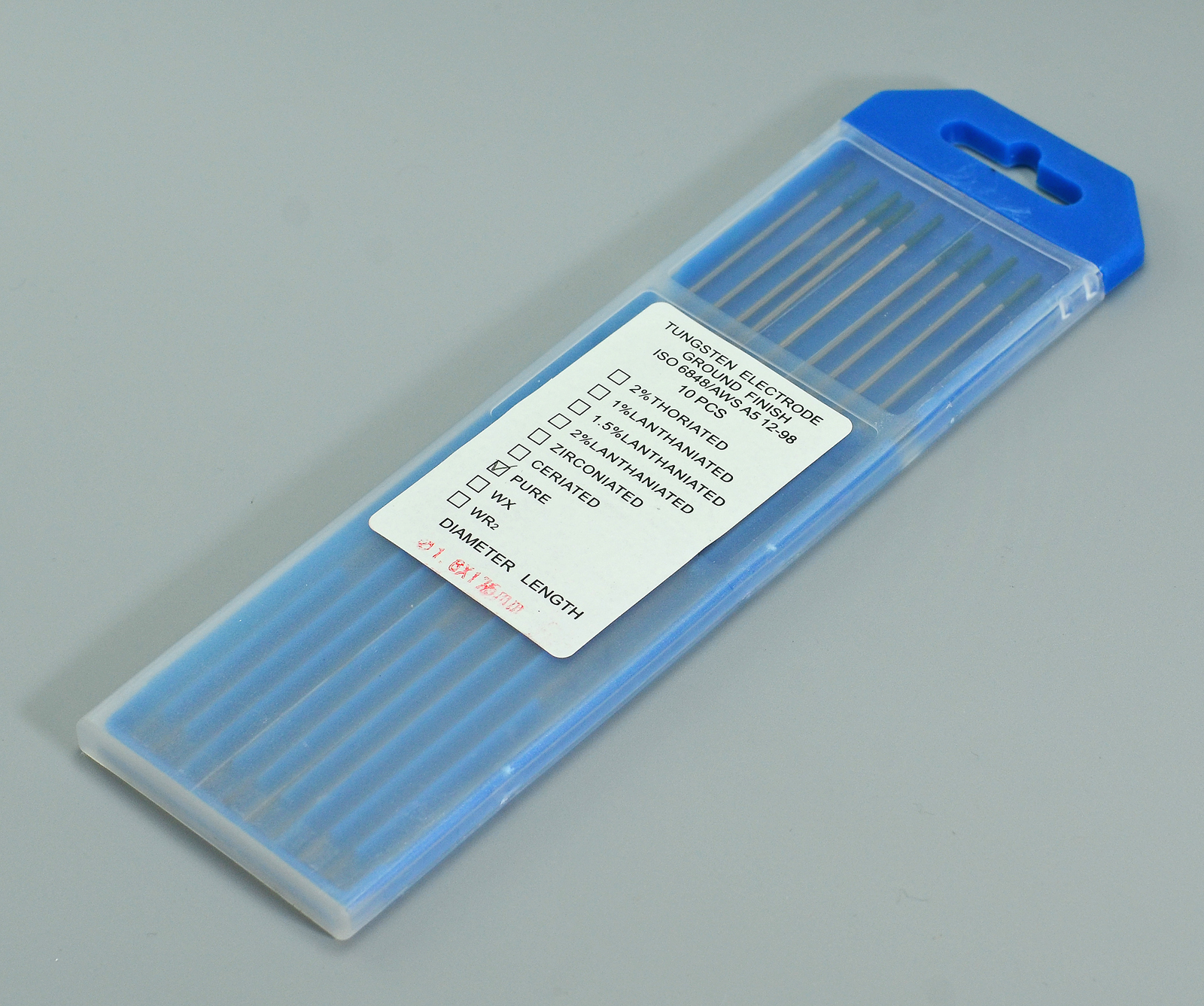 TIG Welding Pure Tungsten Electrode Green Tip WP Pack of 10 (1.6X175mm)