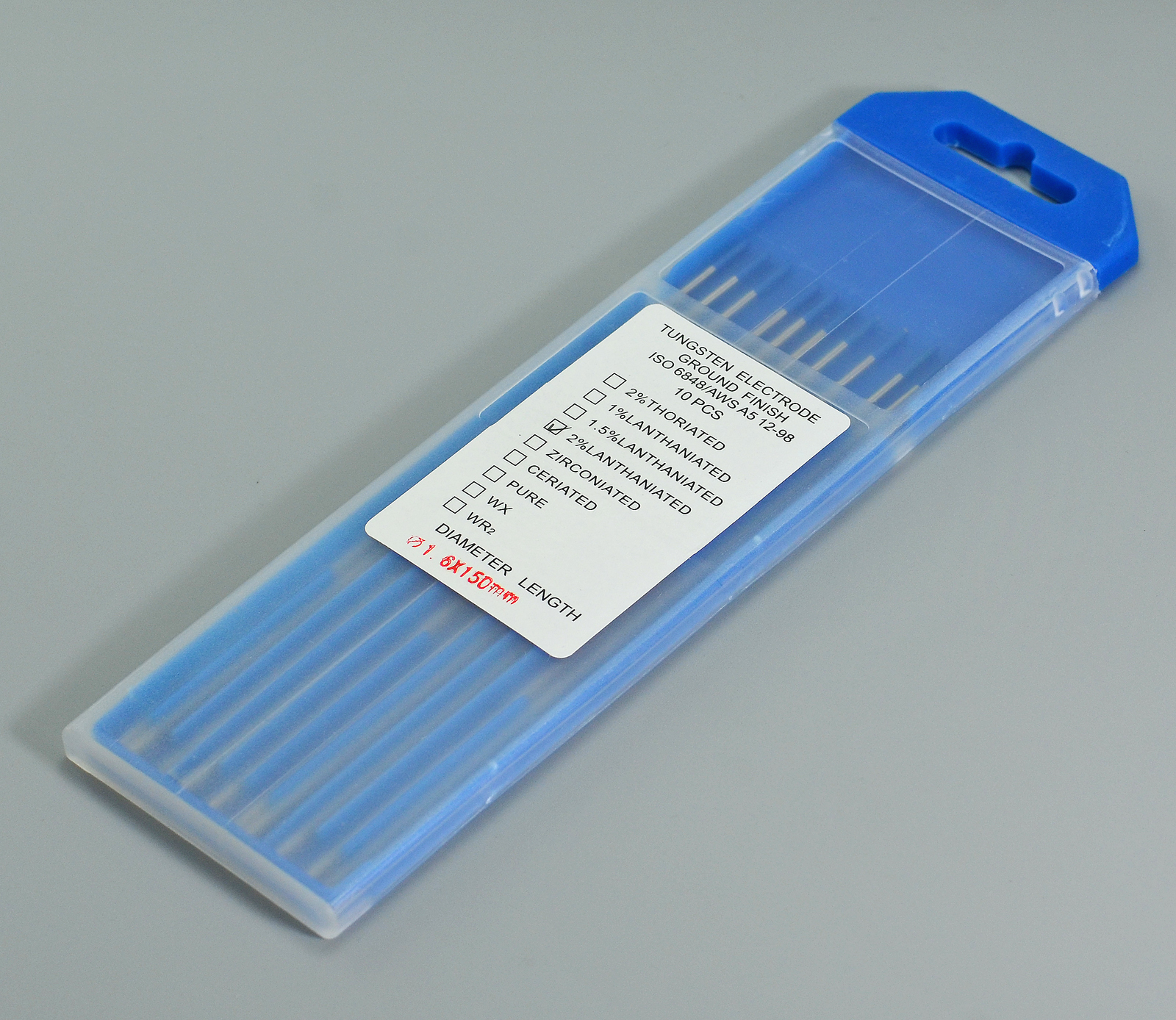 2 Percent Lanthanated WL20 Sky Blue TIG Welding Tungsten Electrode 1.6x150mm 10PK