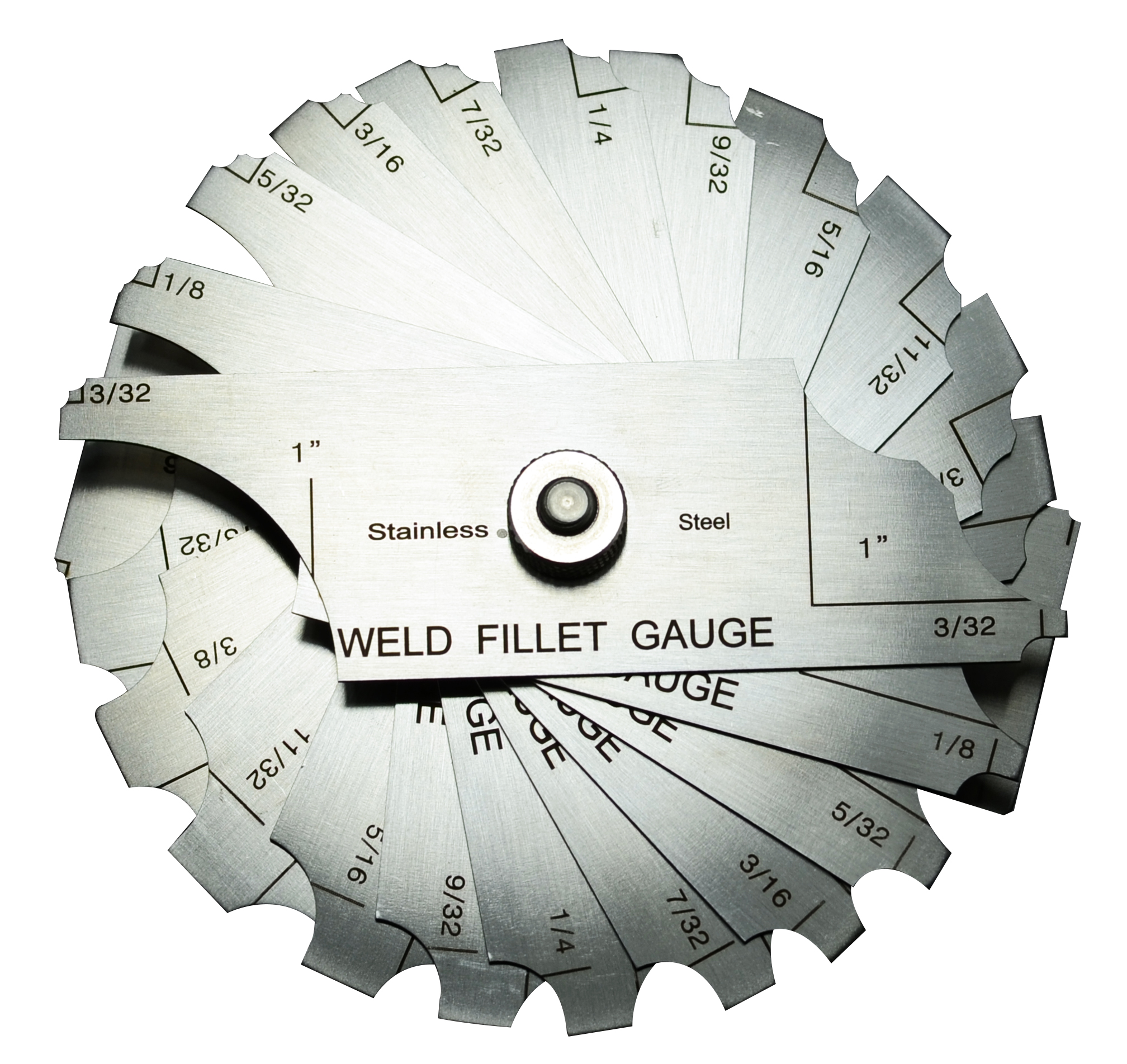 12 Piece Fillet Weld Set 1/32" increments to 1/2", 1/16" increments to 1" Welding Inspection Test Ulnar RL Gauge