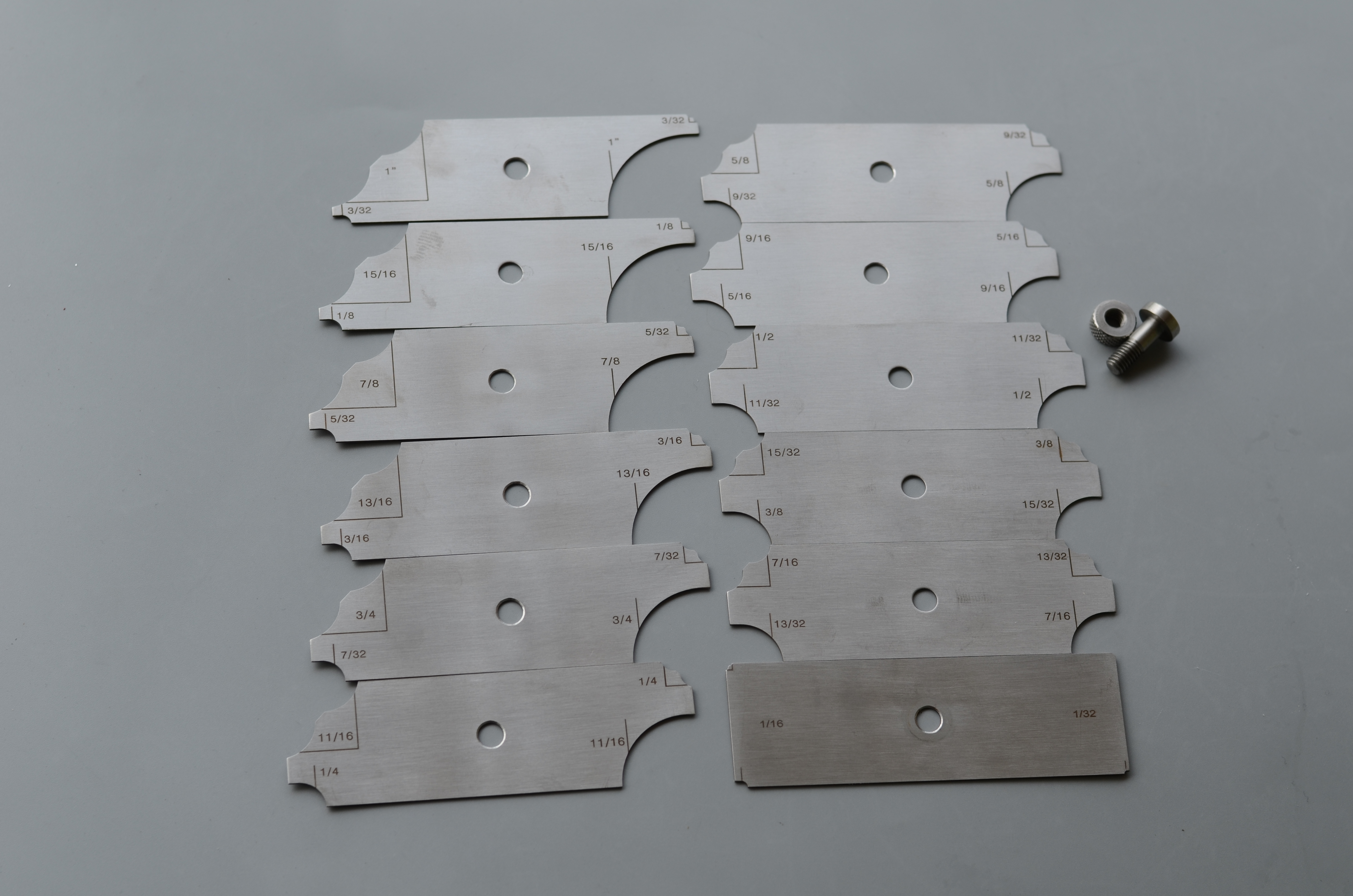 12 Piece Fillet Weld Set 1/32" increments to 1/2", 1/16" increments to 1" Welding Inspection Test Ulnar RL Gauge