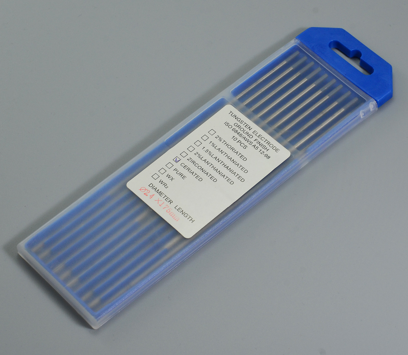 TIG Welding Tungsten Electrode 2% Ceriated WC20 Grey Tips 3/32" x 7" 2.4mm x 175mm Pack of 10