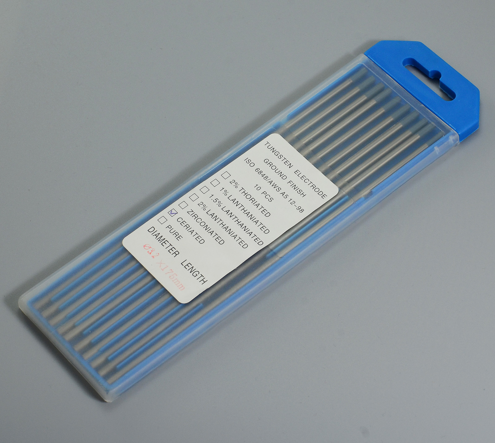 TIG Welding Tungsten Electrode 2% Ceriated WC20 Grey Tips 1/8" x 7" 3.2mm x 175mm Pack of 10