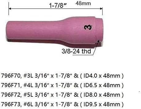 HK-Bluesweld TIG Jumbo Gas Lens Collet Bodies Large Diameter Fit SR WP 9 20 25 TIG Welding Torch (Assorted kit 63pcs)