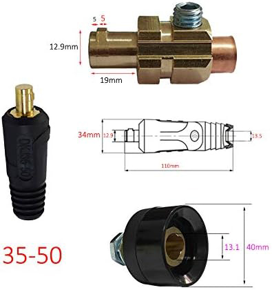 HK-Bluesweld TIG Welding Cable Panel Connector-plug DKJ35-50 DKZ35-50 Dinse Quick Fitting 315Amp 4pcs
