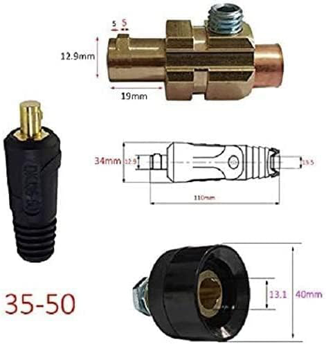 HK-Bluesweld TIG Welding Cable Panel Connector-Plug DKJ35-50 315Amp Dinse Quick Fitting Red and Black Color 4pcs