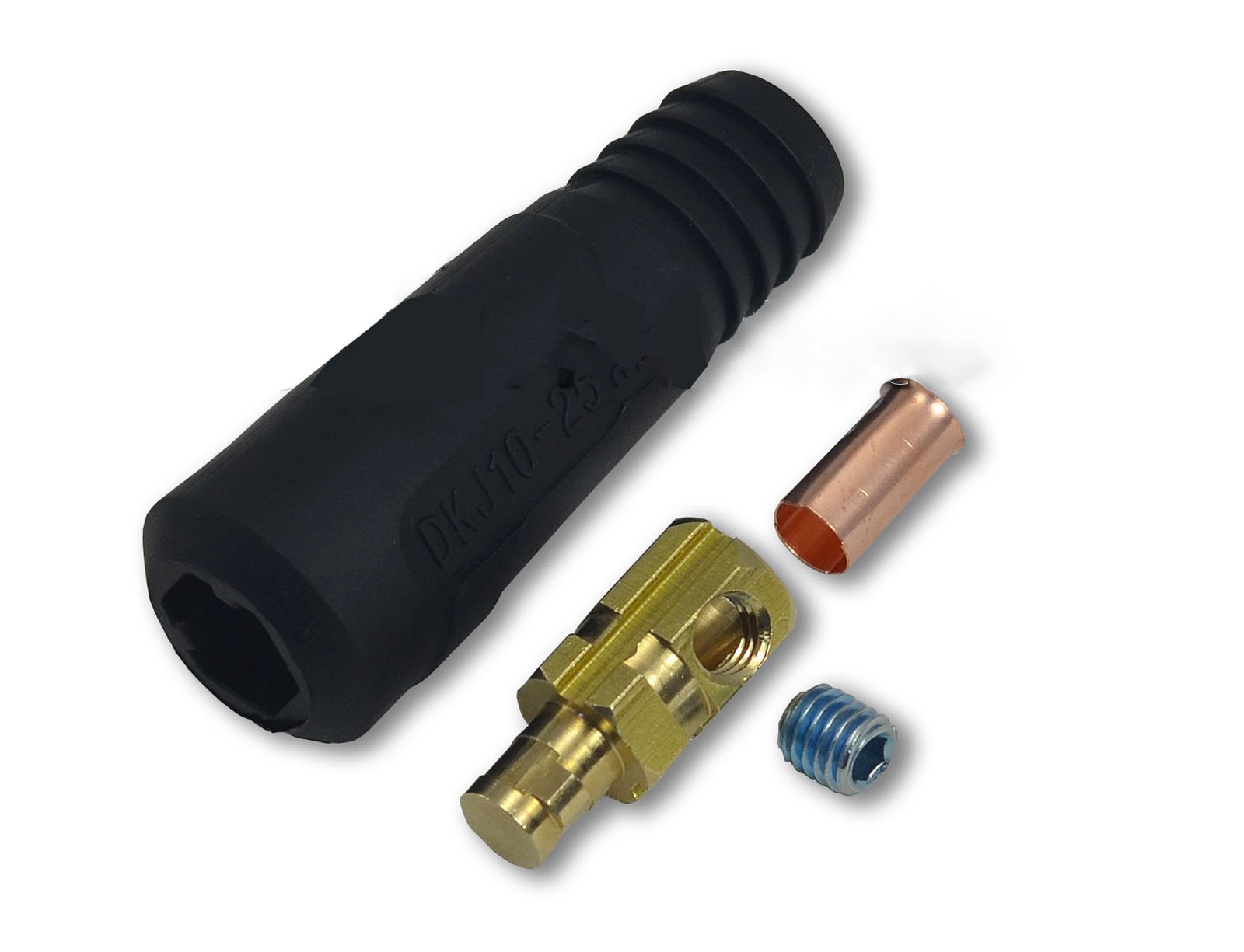 HK-Bluesweld TIG Welding Cable Panel Connector Socket Set DKJ10-25 & DKZ10-25 Quick Fitting Dinse-Style 200Amp 4pcs