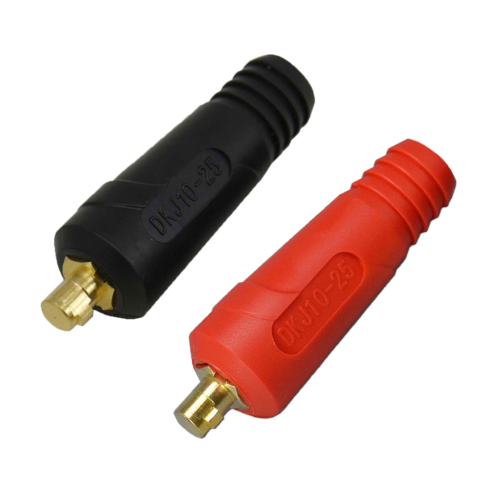 HK-Bluesweld TIG Welding Cable Panel Connector-Plug DKJ10-25 200Amp Dinse Quick Fitting Red and Black Color 2pcs