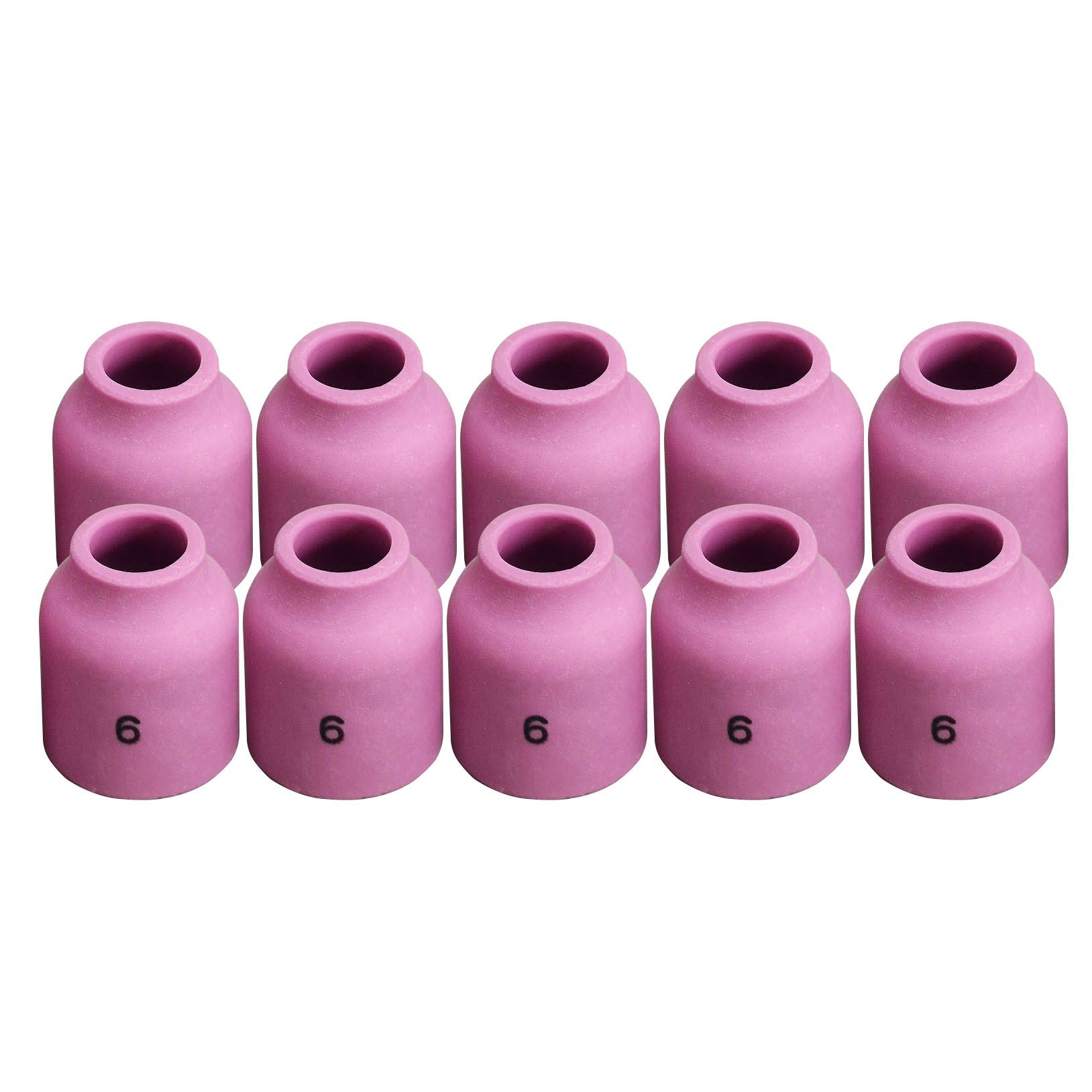 HK-Bluesweld TIG Gas Lens Alumina Nozzle Ceramic Cup 53N60 #6 3/8" Fit PTA DB SR WP 9 17 18 20 25 26 TIG Welding Torch 10pk