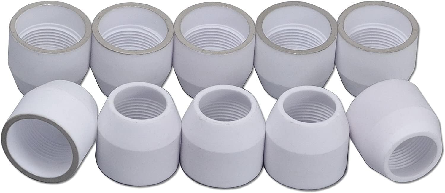 P-80 Plasma Cutting Torch Consumables Plasma Ceramic Cup Silver-Gilt 10pk