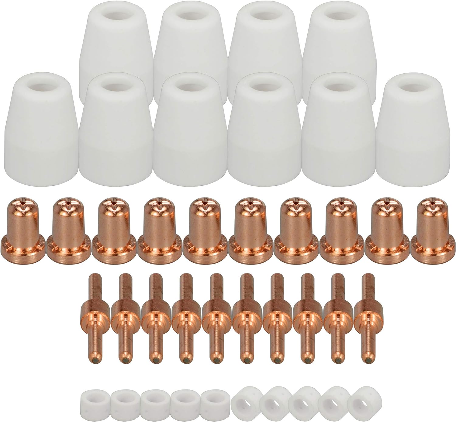 40pcs ESAB L-TEC PT-31 JG-40 WSD-LG40 Plasma Electrode 18205L Tips Nozzle Extended 18866L Shroud Shield Cup 18204 Kit Fit CUT 50D 50 40 Plasma Cutter