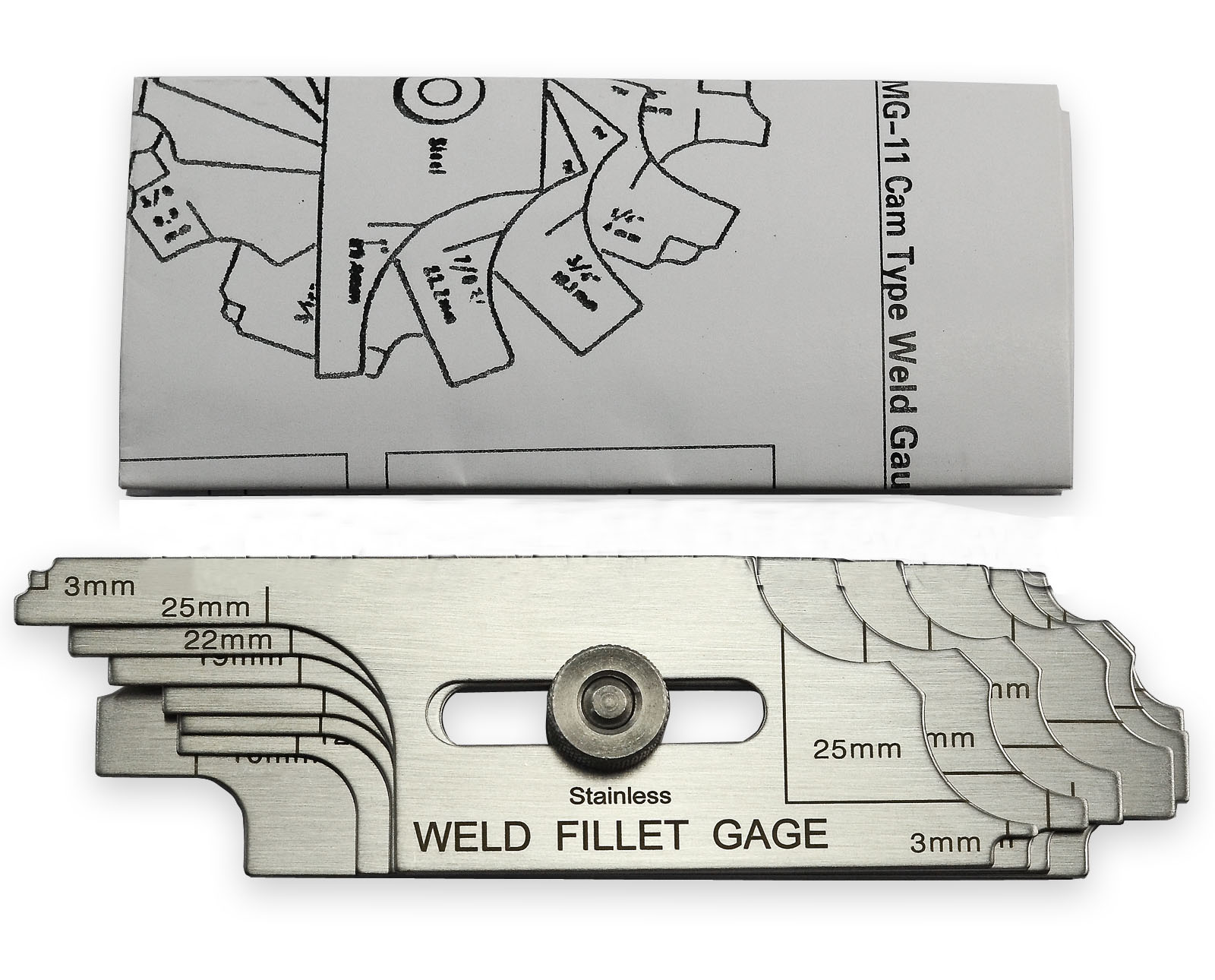 HK-Bluesweld 7piece Fillet Weld Set Gage RL Gauge Welding Inspection Test Ulnar Metric