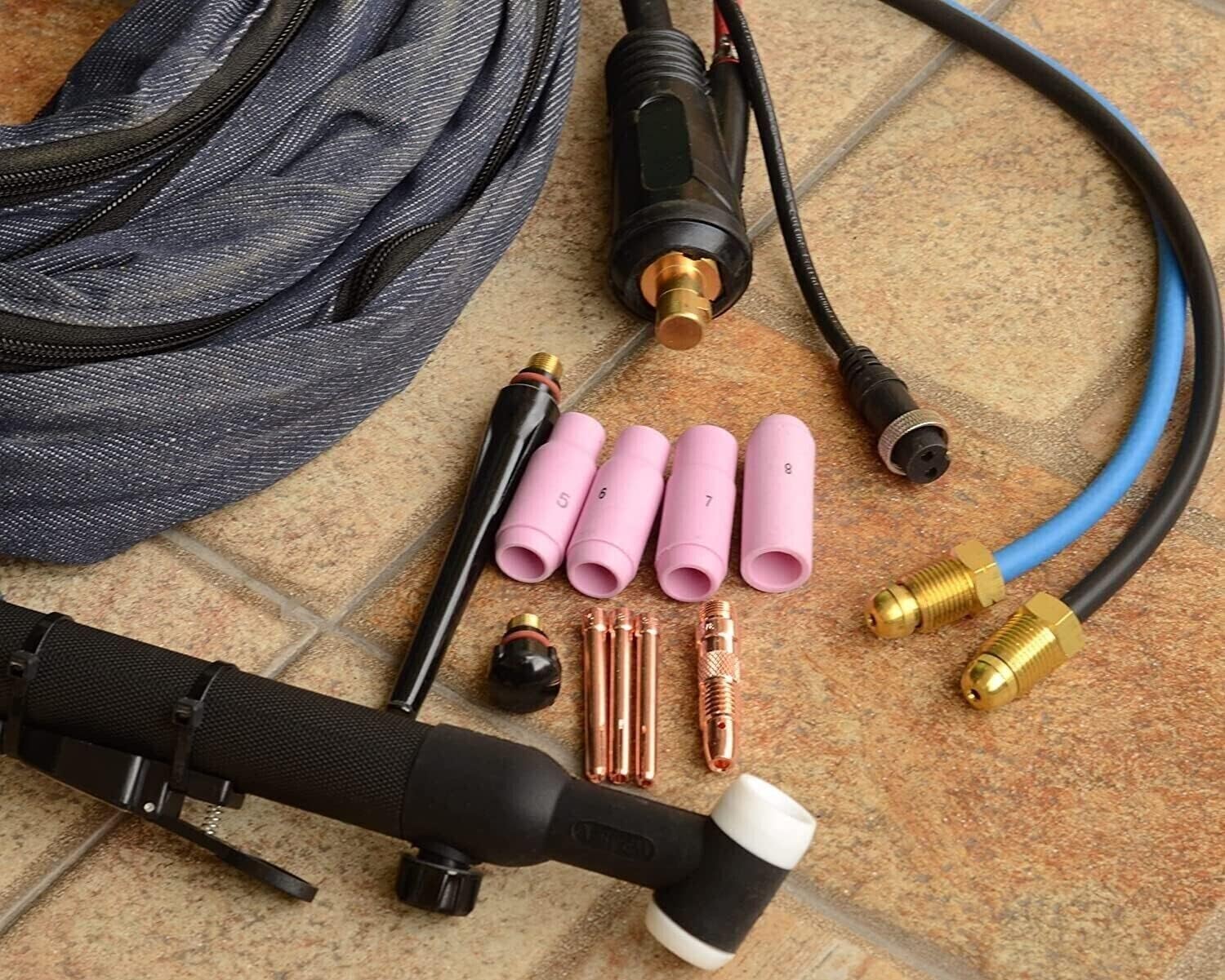 WP-18FV-25 WP18FV TIG Welding Torch Complete With Flexible & Gas Valve Head Water Cooled 350Amp 25Feet 7.6M