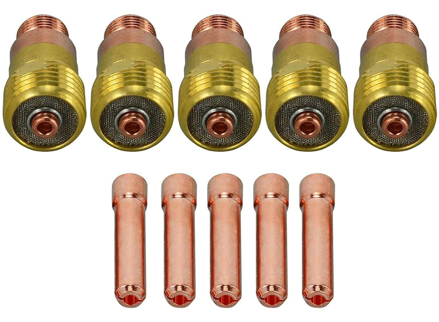 HK-Bluesweld TIG Stubby Gas Lens 17GL116 1/16'' & Ø1.6mm 10N23S TIG Collet Kit Fit DB SR WP 17 18 26 TIG Welding Torch 10pcs