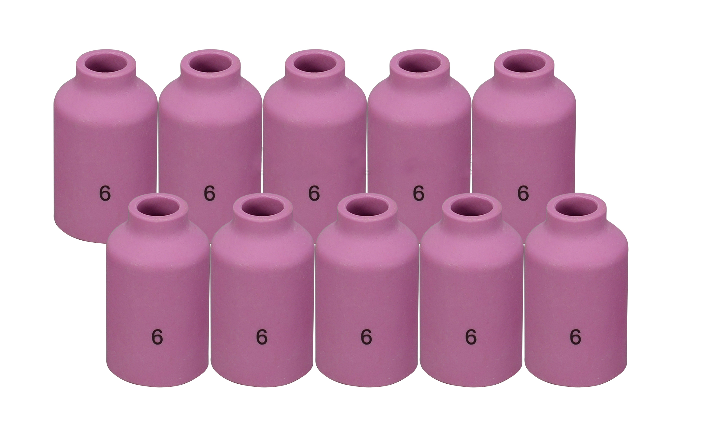 HK-Bluesweld TIG Gas Lens Alumina Nozzle Ceramic Cup 54N16 (#6, 3/8") for WP 17 18 26 TIG Welding Torch 10pk