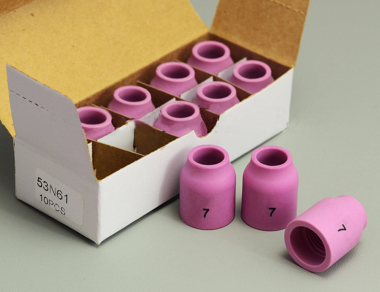 HK-Bluesweld TIG Gas Lens Alumina Nozzle Ceramic Cup 53N61 (#7 7/16") Fit PTA DB SR WP 9 17 18 20 25 26 TIG Welding Torch 10pk