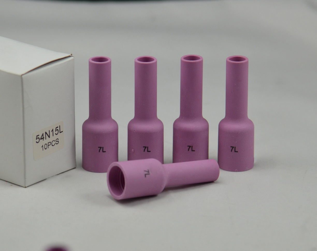 TIG Gas Lens Alumina Nozzle Ceramic Cup Long 54N15L (#7L 7/16") Orifice Fit SR DTA DB WP 17 18 26 TIG Welding Torch 5pk