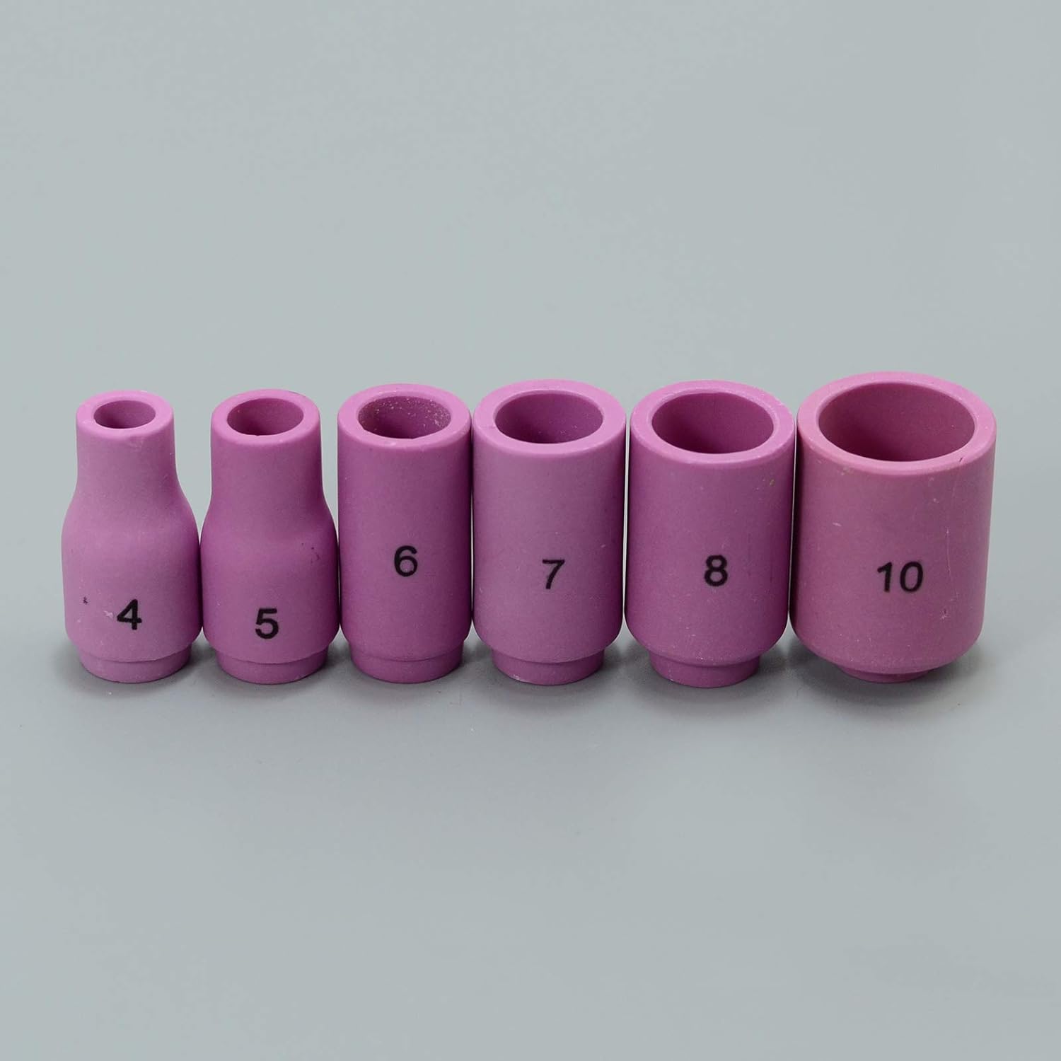 6pcs TIG Alumina Nozzle Shield Cup Assorted Size Kit 13N08#4 13N09#5 13N10#6 13N11#7 13N12#8 13N13#10 Fit SR WP 9 17 18 20 25 26 TIG Welding Torch