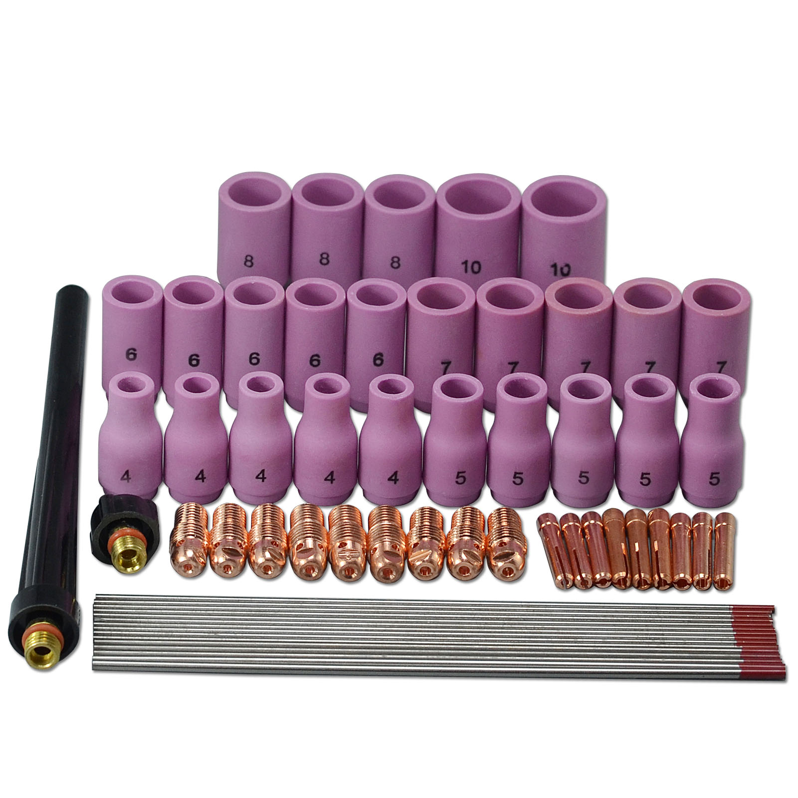 TIG Alumina Nozzle Collets Bodies Tungsten Electrode Fit SR PDA DB WP 9 20 25 TIG Welidng Torch 60pcs