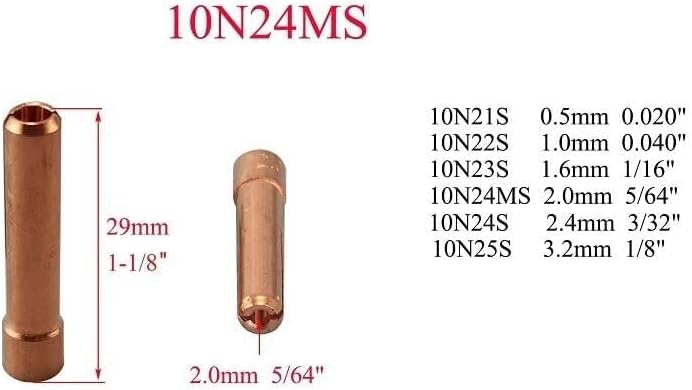 TIG Alumina Nozzle Ceramic Cups Outside & Inside 90º 10N50 1/4" 6.5mm Collet Body 10N24 10N32 3/32" 2.4mm Back Cap 57Y Series Cup Gasket 18CG SR WP 17 18 26 TIG Welding Torch 10pcs
