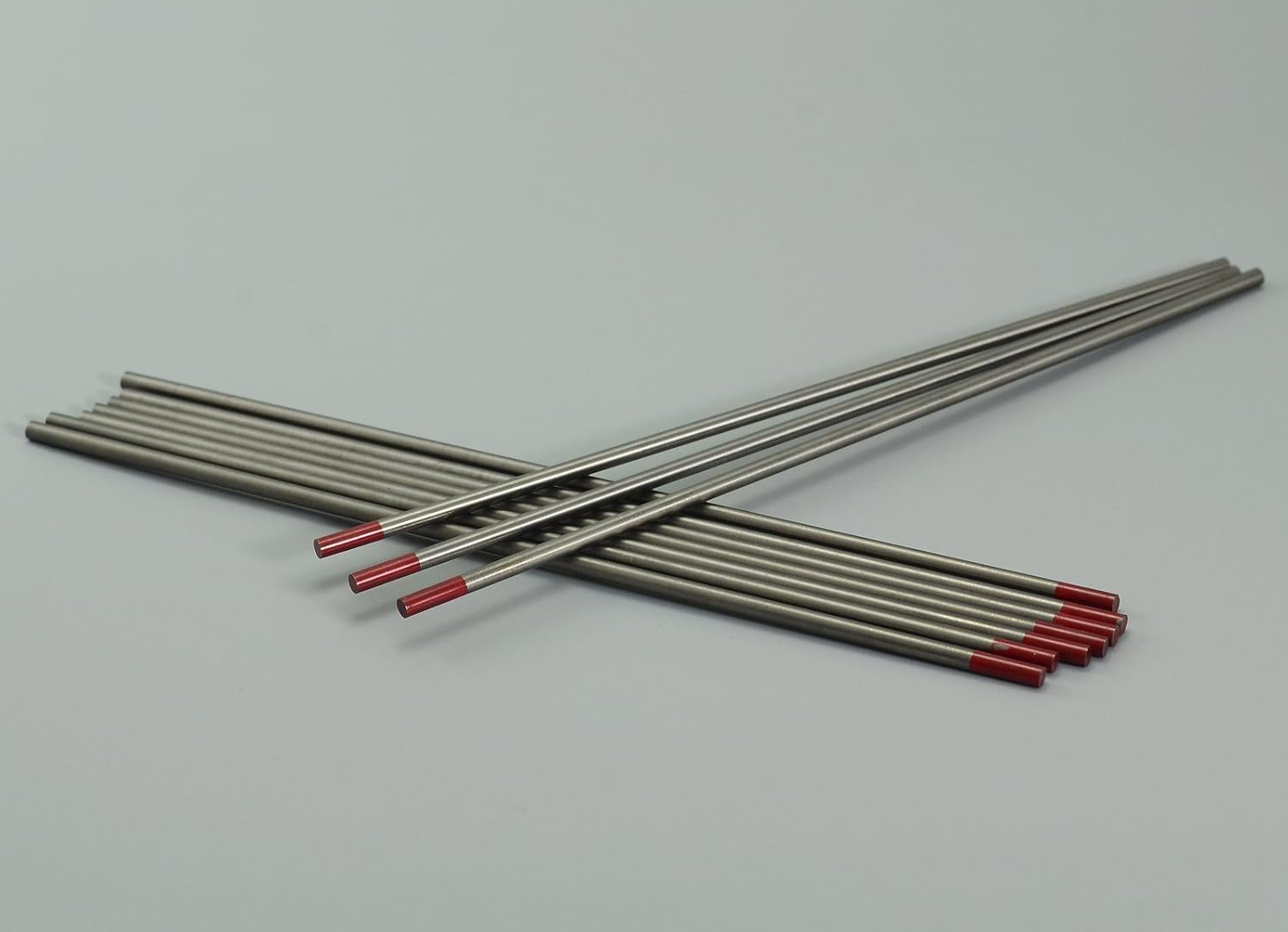 TIG Welding Tungsten Electrode 2% Thoriated WT20 Red Tips 1/8"x7" & 3.2mm x 175mm Pack of 10