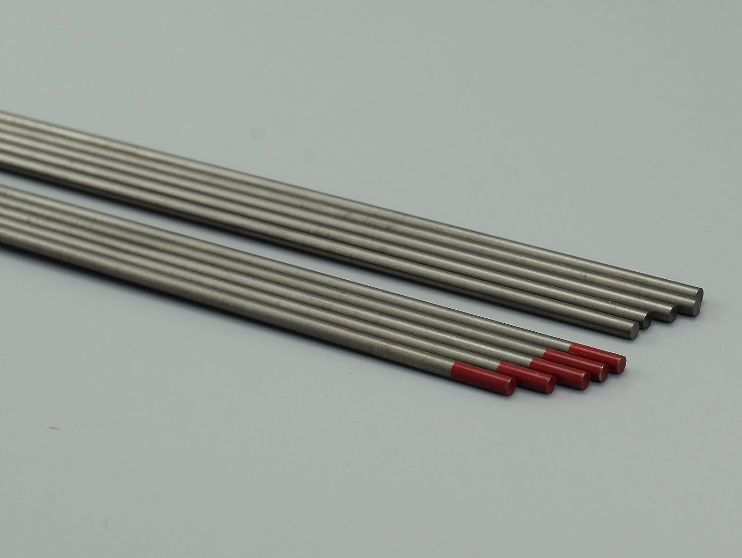 TIG Welding Tungsten Electrode 2% Thoriated WT20 Red Tips 1/8"x7" & 3.2mm x 175mm Pack of 10