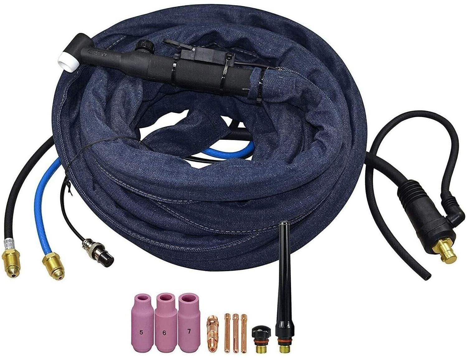 WP-18FV-25 WP18FV TIG Welding Torch Complete With Flexible & Gas Valve Head Water Cooled 350Amp 25Feet 7.6M