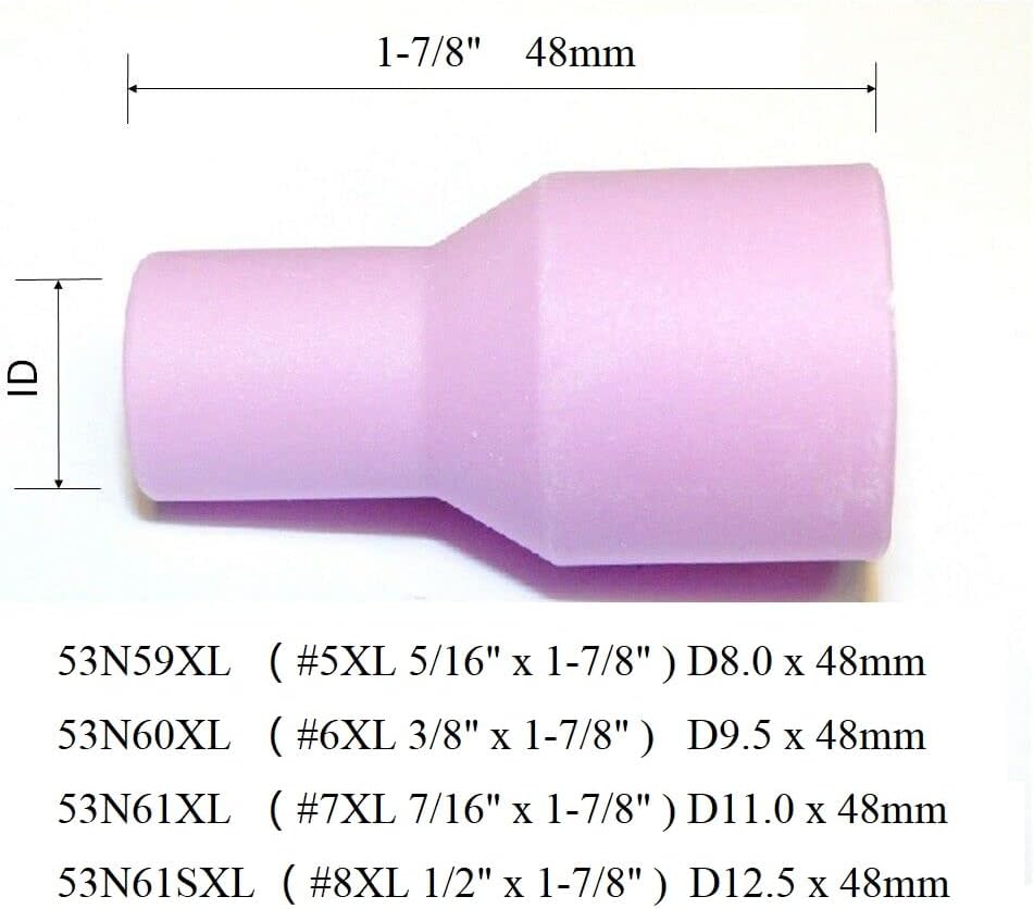 HK-Bluesweld TIG Jumbo Gas Lens Collet Bodies Large Diameter Fit SR WP 9 20 25 TIG Welding Torch (Assorted kit 63pcs)