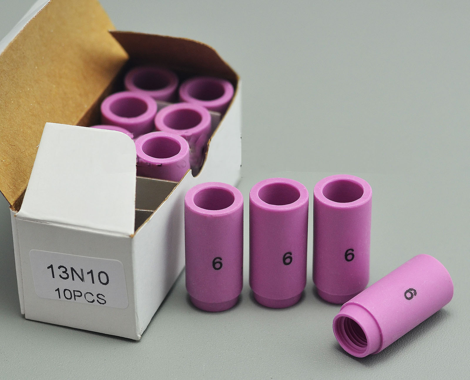 HK-Bluesweld TIG Alumina Nozzle Ceramic Cups #6 13N10 3/8" Orifice Fit PTA SR DB WP 9 17 18 20 25 26 TIG Welding Torch Accessories 10pk