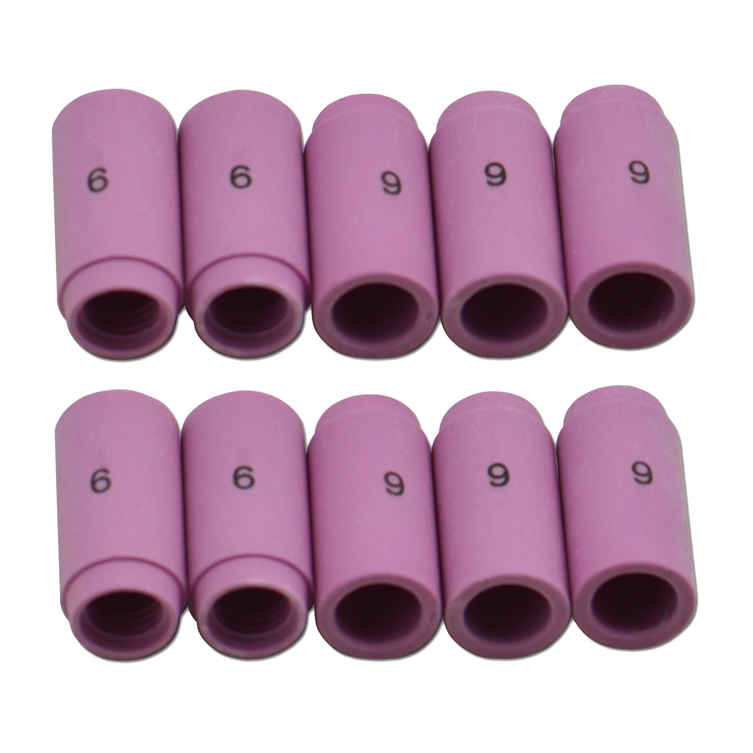 HK-Bluesweld TIG Alumina Nozzle Ceramic Cups #6 13N10 3/8" Orifice Fit PTA SR DB WP 9 17 18 20 25 26 TIG Welding Torch Accessories 10pk