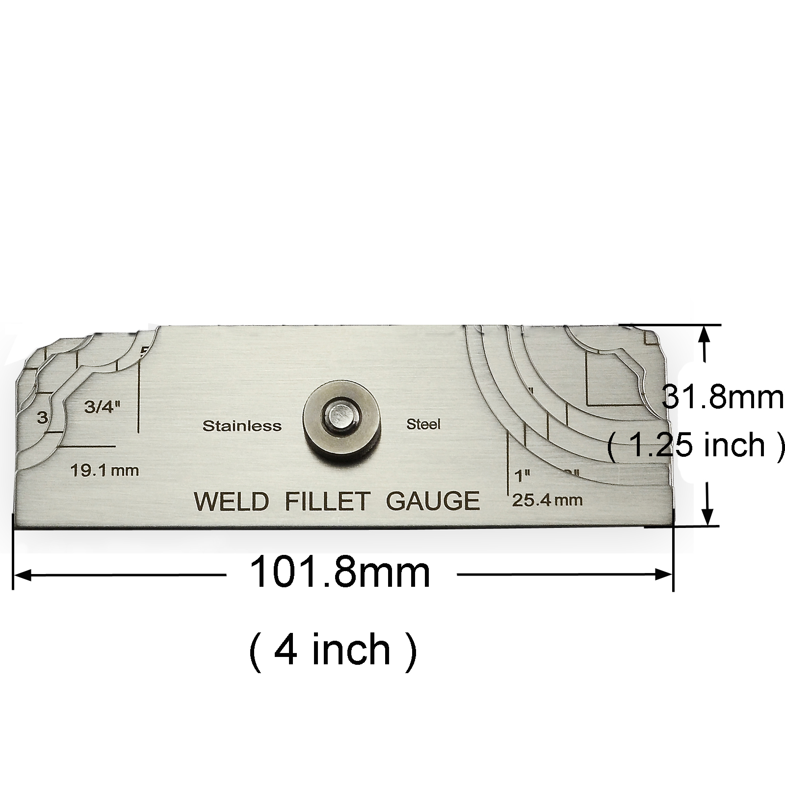 HK-Bluesweld 7piece Fillet Weld Set Gage Rl Gauge Depth Gauges Welding Inspection Test Ulnar Metric & Inch