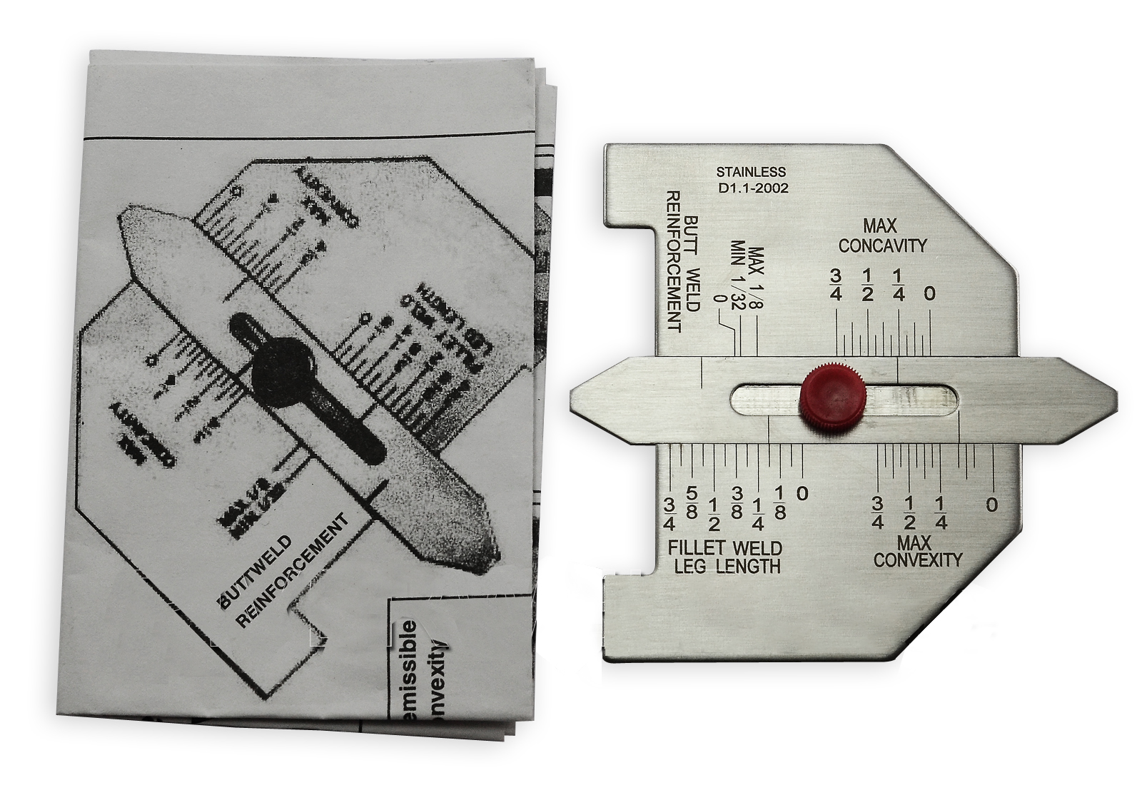 HK-Bluesweld Automatic Weld Size Fillet Weld Butt Weld Welding Gauge Stainless Steel Inch Inspection Gauge