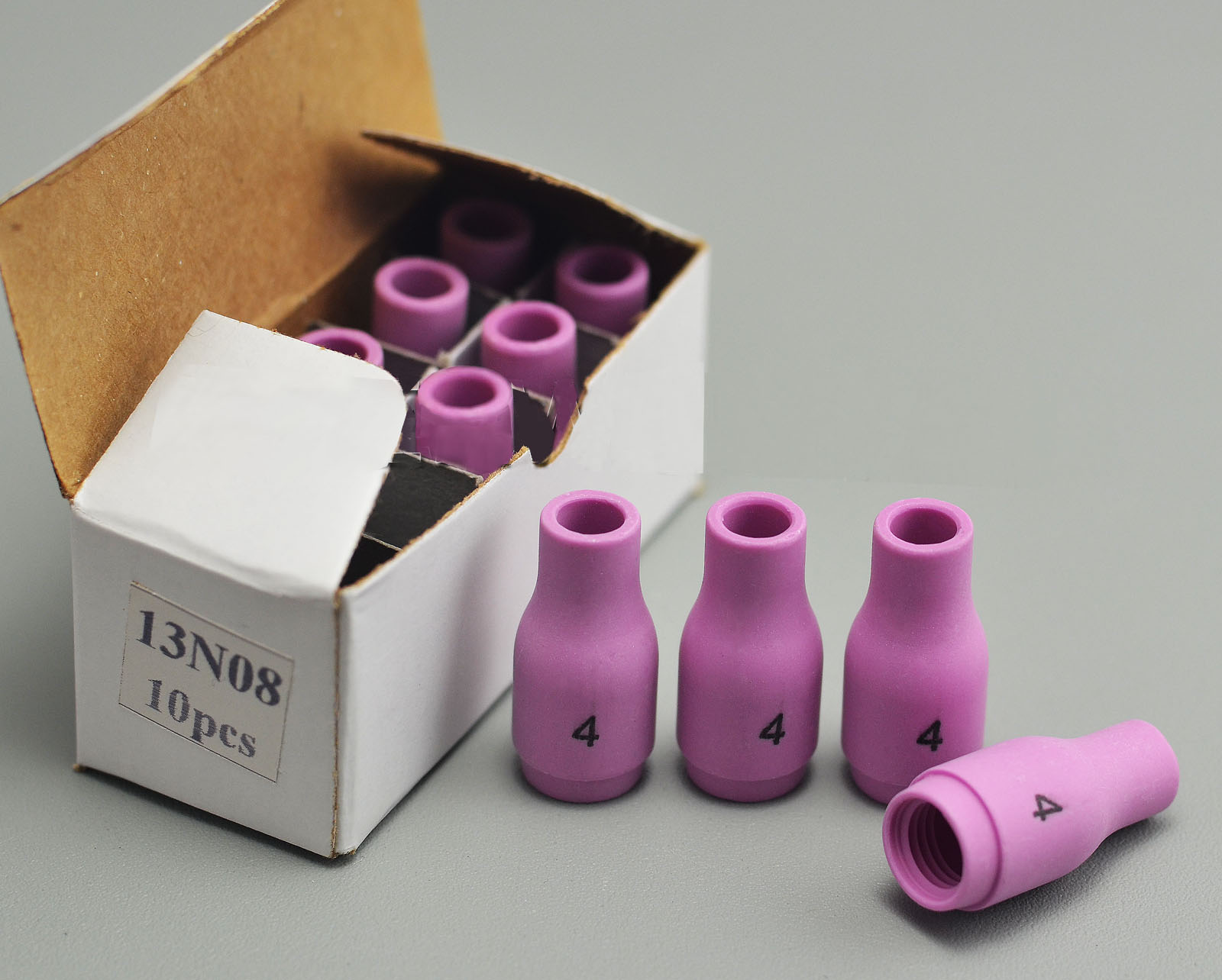 HK-Bluesweld TIG Alumina Nozzle Ceramic Cups #4 13N08 1/4" Orifice Fit PTA SR DB WP 9 17 18 20 25 26 TIG Welding Torch Accessories 10pk