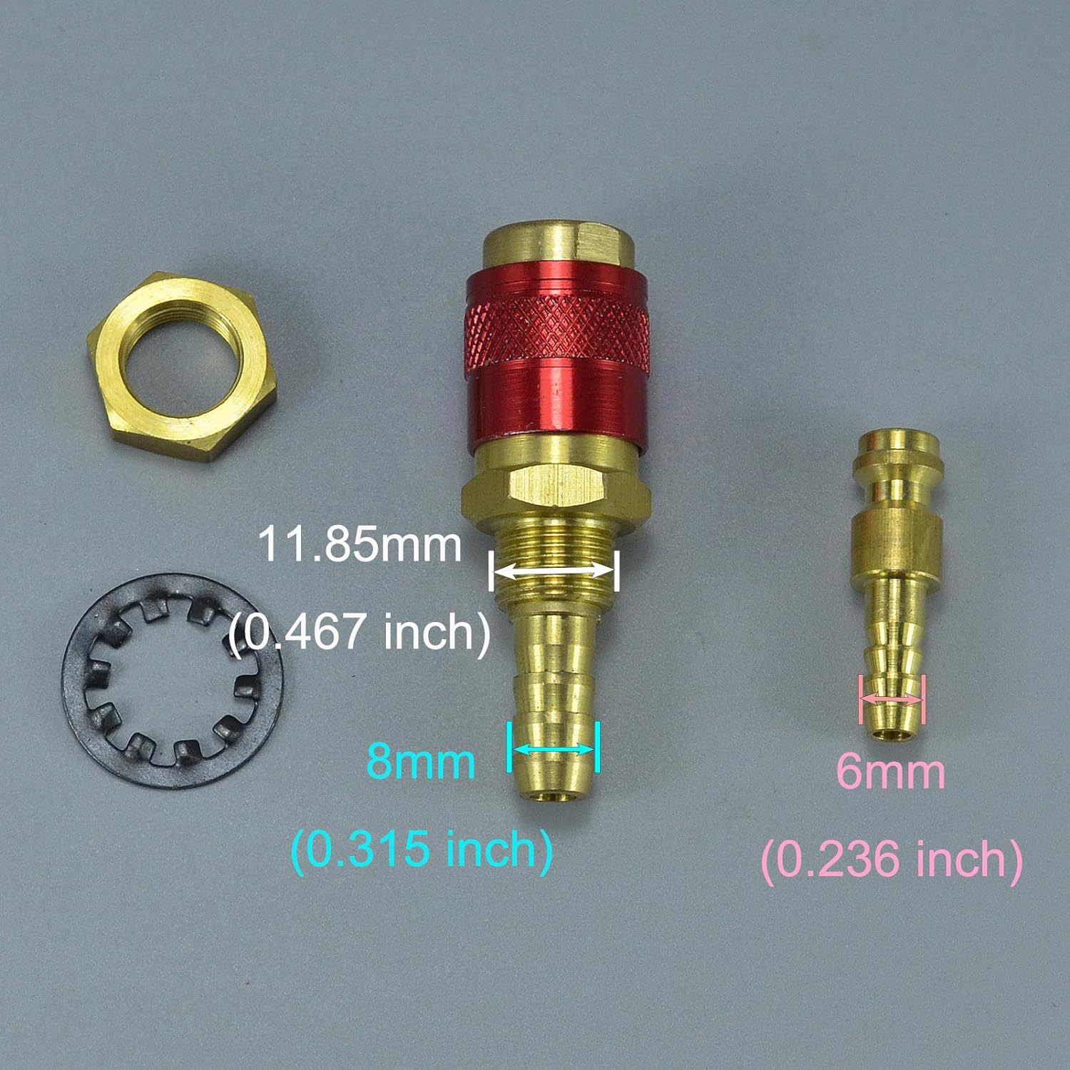 Argon Quick Connect Fittings Hose Connector For PTA DB SR WP 9 17 18 26 TIG Welding Torch Red Blue Gold Color 3set