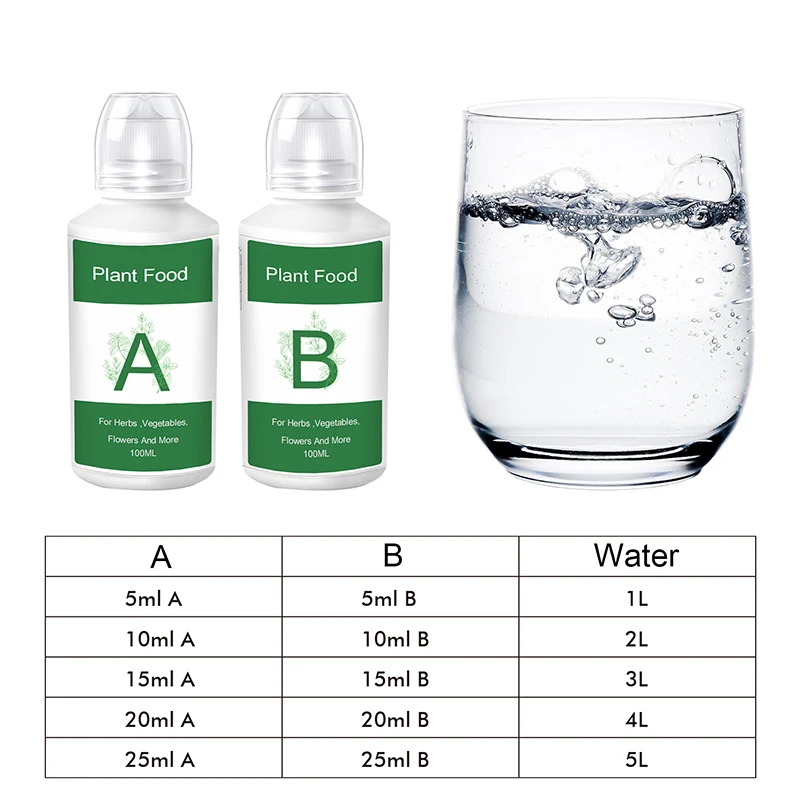 2-Pack Of Hydroponic Plant Nutrients (A and B) For Any Plant