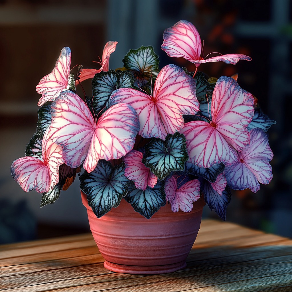 Blue Heart Begonia Seeds (Begonia 'Pink Butterfly')