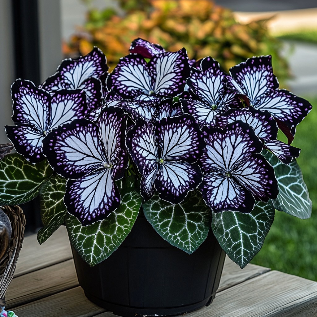 Black Purple Begonia 'Moonlight Butterfly' Seeds